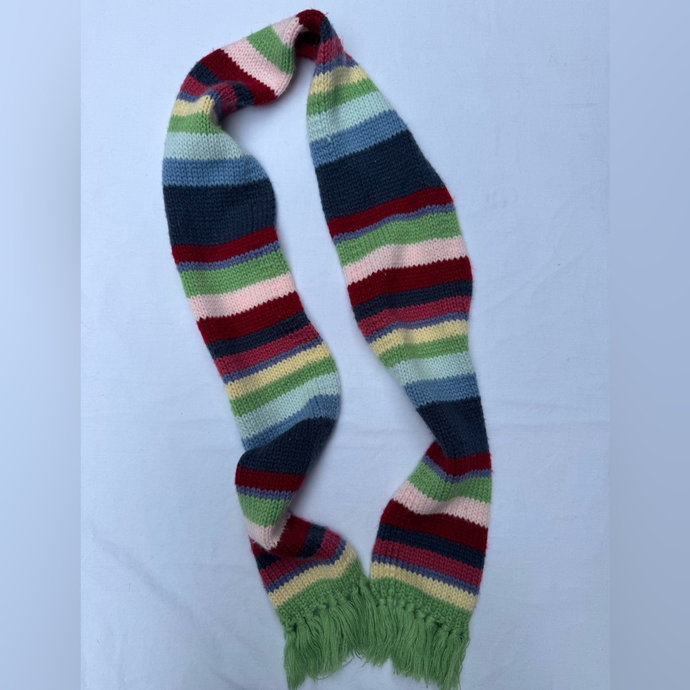 Tomfoolery Women's Colorful Striped Crew Neck Sweater with Matching Scarf - Picture 7 of 8